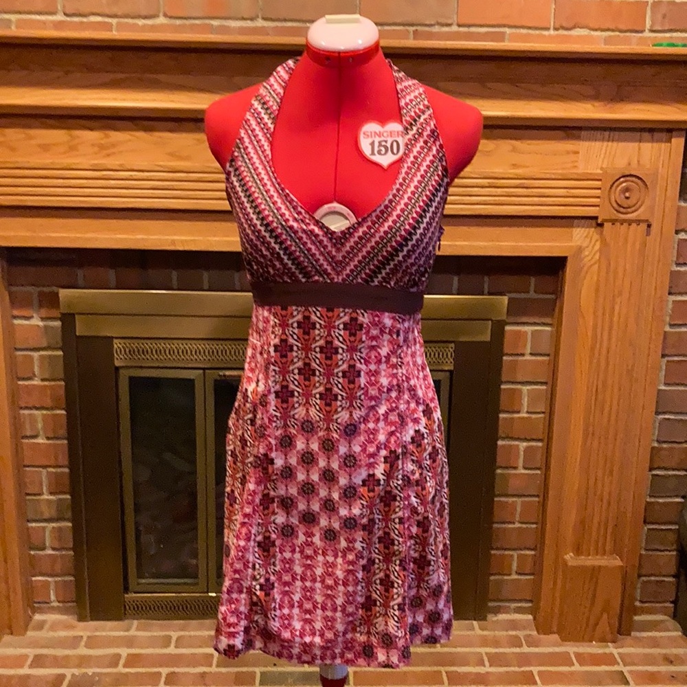 EUC sz 2P Athleta halter print dress “pack everywhere”